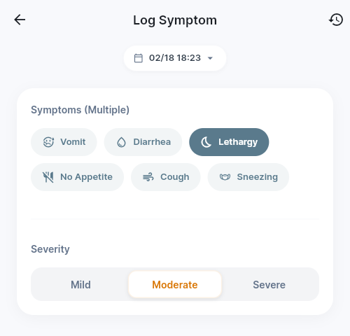 Symptom Logging Interface